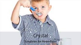  Presentation with breakfast children - PPT theme with breakfast children - boy is eating cereal background and a light blue colored foreground