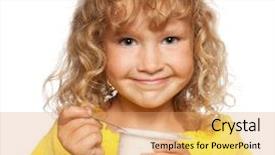  Presentation with breakfast children - Cool new presentation theme with breakfast children - little child eating yogurt backdrop and a coral colored foreground