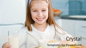  Presentation with pretty girl - Slides consisting of breakfast children - pretty little girl drink background and a lemonade colored foreground