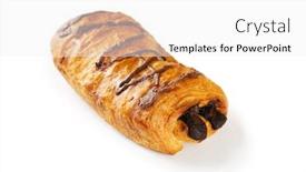  Presentation with tea croissant - PPT layouts featuring breakfast concept - croissant and tea isolated on white background and a white colored foreground