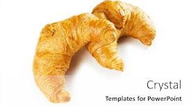  Presentation with tea croissant - Audience pleasing PPT theme consisting of breakfast concept - croissant and tea isolated on white backdrop and a white colored foreground