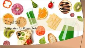  Presentation with white cheese - Presentation featuring breakfast-concept-fruits-toasts-cheese background and a blonde colored foreground