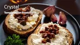  Presentation with breakfast - Slides having breakfast-cottage-cheese-bread-bruschetta background and a wine colored foreground