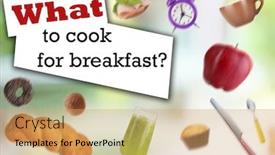  Presentation with breakfast - Audience pleasing slide deck consisting of breakfast dishes in collage backdrop and a yellow colored foreground