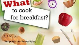  Presentation with breakfast - Presentation theme consisting of breakfast dishes in collage background and a coral colored foreground