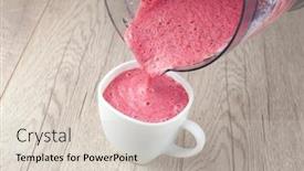  Presentation with yogurt - Amazing slide deck having breakfast-drinking-berry-yogurt backdrop and a soft green colored foreground