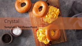  Presentation with breakfast sandwich - PPT theme featuring breakfast-egg-and-bacon-sandwich background and a red colored foreground