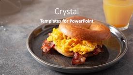  Presentation with breakfast sandwich - Amazing presentation theme having breakfast-egg-and-bacon-sandwich backdrop and a coral colored foreground