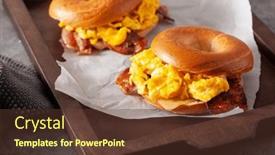  Presentation with breakfast sandwich - Presentation design having breakfast-egg-and-bacon-sandwich background and a tawny brown colored foreground