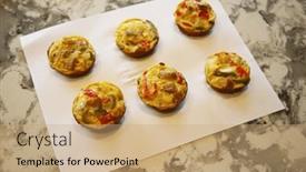  Presentation with diet low carb - Presentation theme consisting of breakfast-egg-muffins-egg-cups background and a coral colored foreground