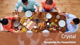  Presentation with breakfast - Cool new slide set with breakfast family and religious concept backdrop and a red colored foreground