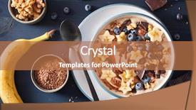  Presentation with blueberry - Colorful slide set enhanced with breakfast food - healthy banana smoothie bowl backdrop and a  colored foreground