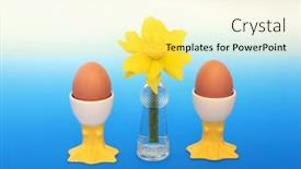  Presentation with daffodil - Presentation theme featuring breakfast-for-two-with-boiled background and a yellow colored foreground