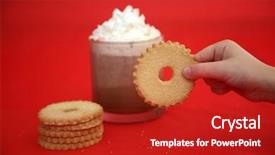  Presentation with christmas chocolate - Cool new presentation theme with breakfast importance - hot chocolate a young boy backdrop and a crimson colored foreground