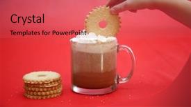  Presentation with christmas chocolate - Amazing presentation theme having breakfast importance - hot chocolate a young boy backdrop and a red colored foreground