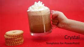  Presentation with christmas chocolate - Slide deck consisting of breakfast importance - hot chocolate a young boy background and a crimson colored foreground