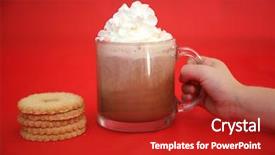  Presentation with christmas chocolate - Colorful slide deck enhanced with breakfast importance - hot chocolate a young boy backdrop and a crimson colored foreground