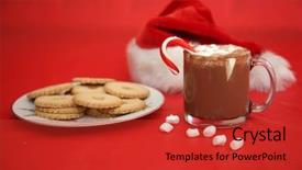  Presentation with christmas chocolate - Slide deck featuring breakfast importance - hot chocolate christmas time foods background and a red colored foreground