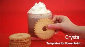  Presentation with christmas chocolate - Colorful PPT layouts enhanced with breakfast importance - hot chocolate hot coco backdrop and a  colored foreground
