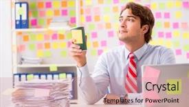  Presentation with young man holdng laptop on lap money - Audience pleasing PPT layouts consisting of breakfast importance - young handsome man in conflicting backdrop and a coral colored foreground