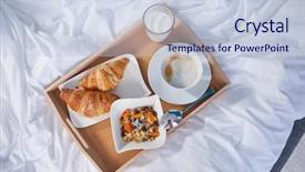  Presentation with breakfast - Presentation theme featuring breakfast in bed with coffee background and a lemonade colored foreground