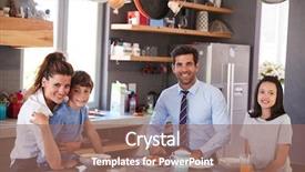  Presentation with work family - Cool new theme with kitchen before leaving for work backdrop and a violet colored foreground