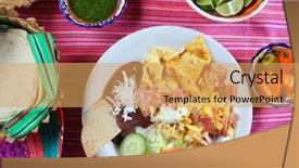 Presentation with flavor - PPT theme consisting of breakfast in mexico eggs background and a yellow colored foreground