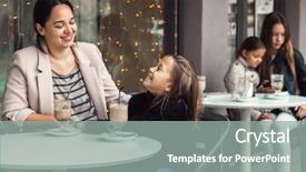  Presentation with mom daughter - Cool new theme with breakfast in the city street backdrop and a gray colored foreground