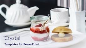  Presentation with cafe - Presentation consisting of breakfast-in-the-modern-cafe background and a sky blue colored foreground