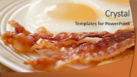  Presentation with bacon - Presentation theme having breakfast of crispy bacon fried background and a lemonade colored foreground