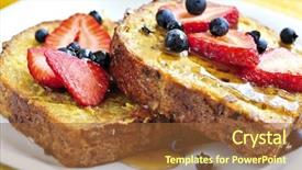  Presentation with breakfast - PPT theme with breakfast of french toast background and a tawny brown colored foreground
