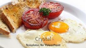  Presentation with breakfast - Theme having breakfast-of-fried-eggs background and a blonde colored foreground