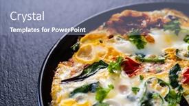  Presentation with breakfast - Presentation theme consisting of breakfast-omelette-with-vegetables background and a light blue colored foreground