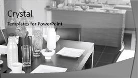  Presentation with dining table - Cool new presentation with breakfast-on-dining-table backdrop and a light gray colored foreground