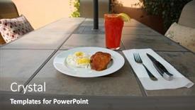  Presentation with breakfast - Theme consisting of breakfast-or-brunch-eggs background and a gray colored foreground