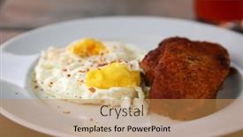  Presentation with breakfast - Presentation theme having breakfast-or-brunch-eggs background and a gold colored foreground