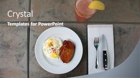  Presentation with dining - Cool new presentation theme with breakfast-or-brunch-eggs backdrop and a gray colored foreground