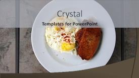  Presentation with breakfast - PPT theme featuring breakfast-or-brunch-eggs background and a light gray colored foreground