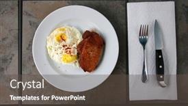  Presentation with dining - Amazing presentation theme having breakfast-or-brunch-eggs backdrop and a dark gray colored foreground