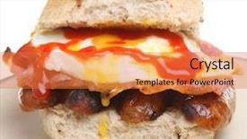  Presentation with tomato ketchup - Presentation design enhanced with breakfast roll with tomato ketchup background and a gold colored foreground