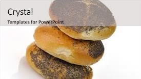  Presentation with soap poppy seed - Theme consisting of breakfast rolls with poppy seed background and a  colored foreground