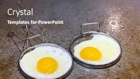  Presentation with breakfast - Theme featuring breakfast-run-few-fried-eggs background and a gray colored foreground