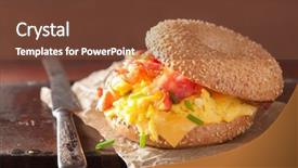  Presentation with bagel - Cool new slide deck with breakfast sandwich on bagel backdrop and a tawny brown colored foreground