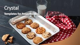  Presentation with baking cookies - Colorful slide deck enhanced with breakfast santa - baking tray with homemade cookies backdrop and a  colored foreground