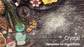  Presentation with new years - Presentation theme with breakfast santa - gingerbreads and coffee for new background and a dark gray colored foreground