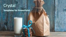  Presentation with chocolate chip cookies - Cool new theme with breakfast santa - glass of milk and chocolate backdrop and a ocean colored foreground