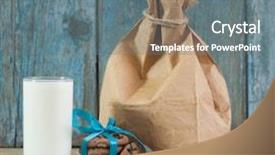  Presentation with chocolate chip cookies - Beautiful PPT layouts featuring breakfast santa - glass of milk and chocolate backdrop and a gray colored foreground