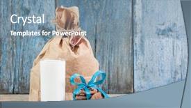  Presentation with chocolate chip cookies - Slide deck with breakfast santa - glass of milk and chocolate background and a  colored foreground