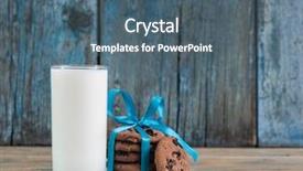  Presentation with chocolate chip cookies - PPT layouts having breakfast santa - glass of milk and chocolate background and a  colored foreground