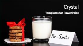  Presentation with milk bottle and milk glass - Colorful presentation theme enhanced with breakfast santa - glass of milk and cookies backdrop and a  colored foreground
